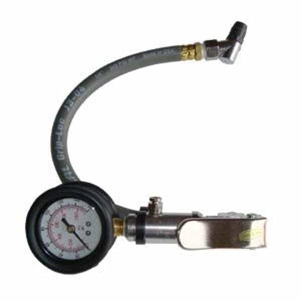 Interstate Pneumatics Heavy Duty Dial Inflator 5-160 PSI w/ 12 Inch Rubber Hose Whipend & Angle-In Tapered Chuck TF7135 - main